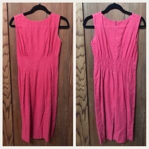 Charles Nolan Linen Dress Pink Red